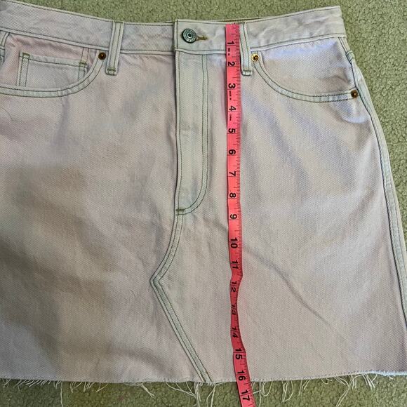 Abercrombie & Fitch Pink Wash Mini Jean Skirt Women's Size 10 Y2K 90s Preppy - Picture 7 of 9